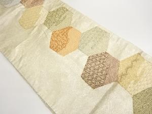 亀甲に古典柄模様織出し名古屋帯